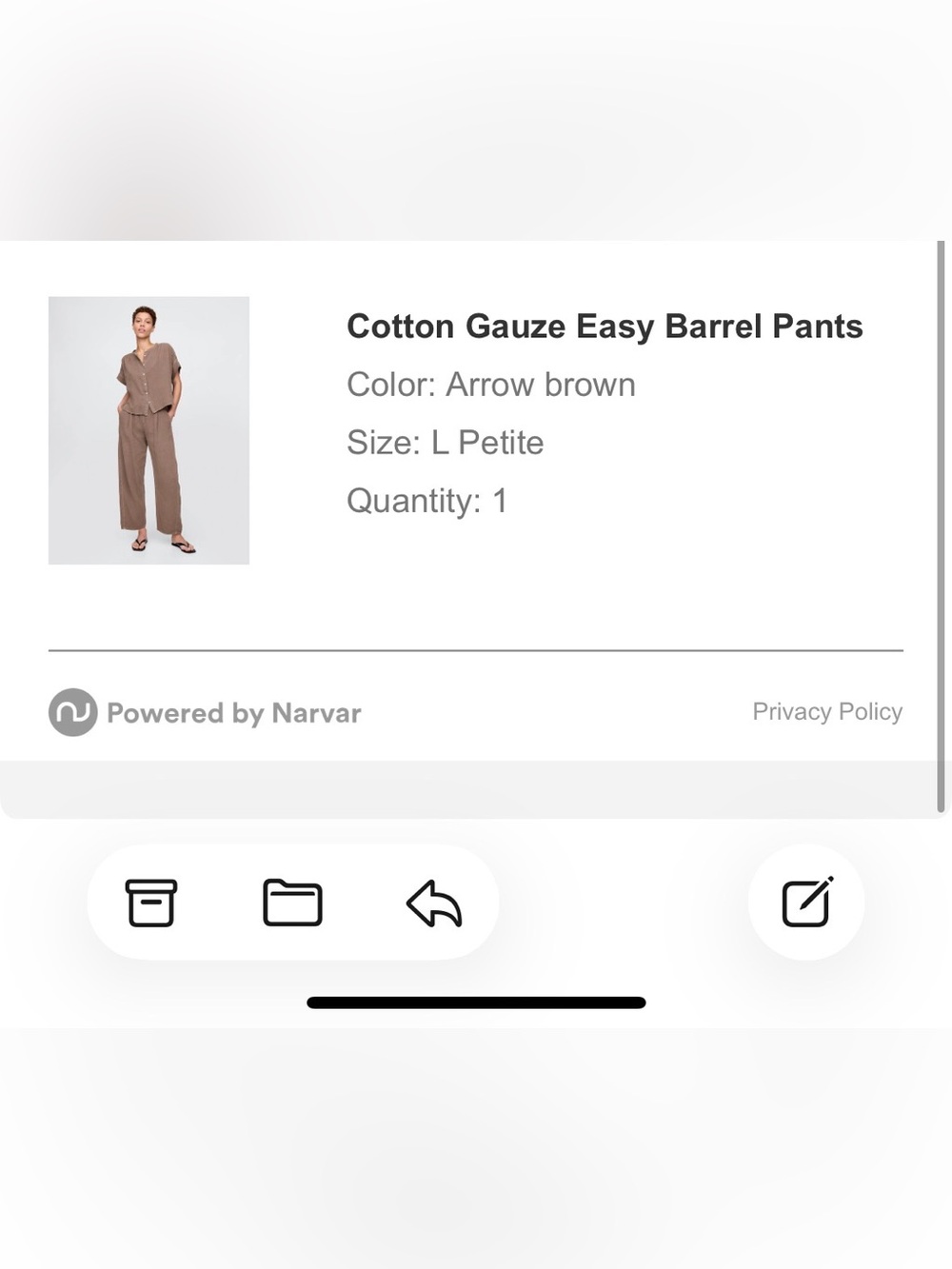 GAP Cotton Gauze Easy Barrel Pants - Arrow Brown